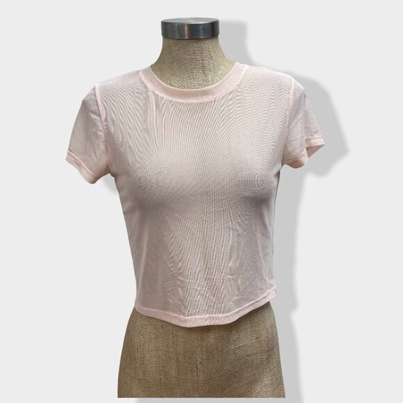 5/$20 ONE Clothing Pink Mesh Crop Top - Picture 1 of 4